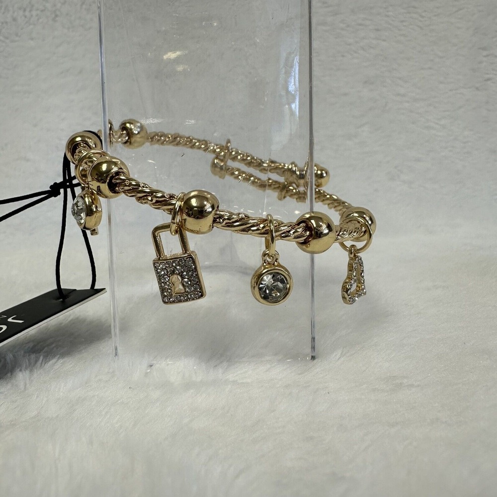 Jones New York Bracelet‎ Adjustable Lock, Key & Heart Charms - NWT